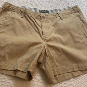 Natural Reflections Shorts, size 14, 5” inseam, khaki color
